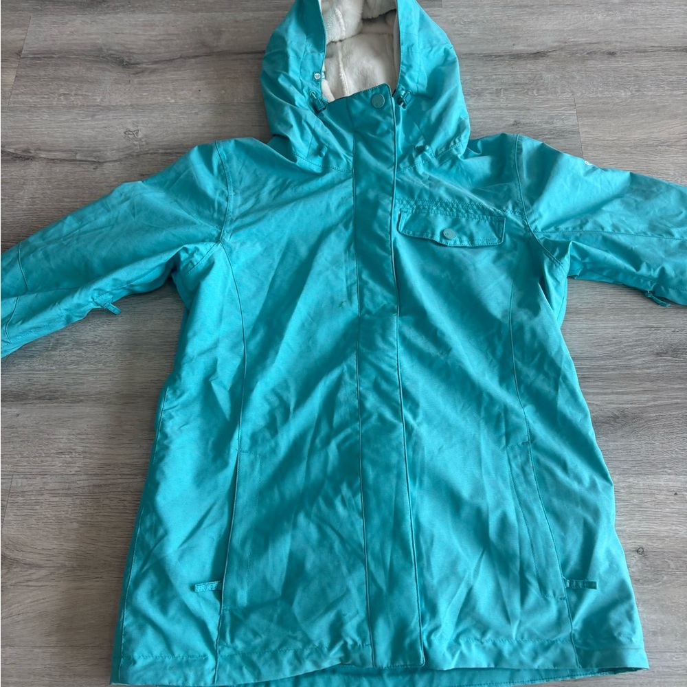 Roxy Aqua Hooded Raincoat for women. Ski or snowboard jacket.